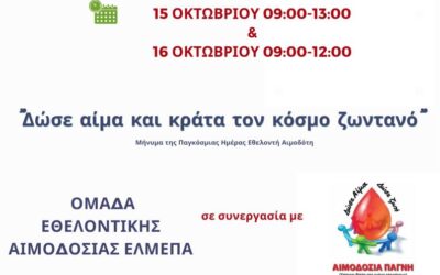 ΕΘΕΛΟΝΤΙΚΗ ΑΙΜΟΔΟΣΙΑ ΟΚΤΩΒΡΙΟΣ 2025